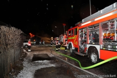 Brand einer Garage in Eschenlohe, Vollbrand, 13.01.2021 Foto: Dominik Bartl