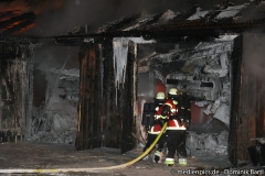 Brand einer Garage in Eschenlohe, Vollbrand, 13.01.2021 Foto: Dominik Bartl